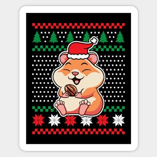 Ugly Christmas Sweaters Cute Hamster Sticker